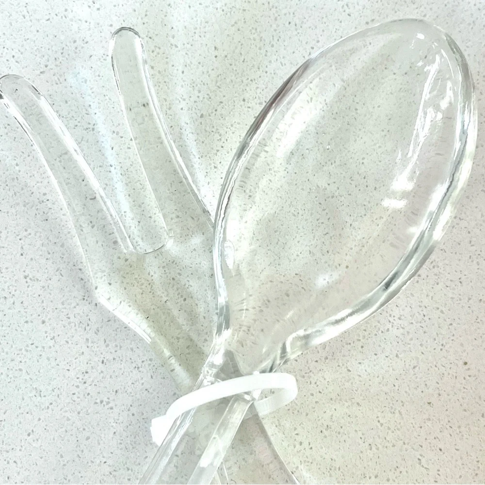 Glass Salad Fork & Spoon Serving Set